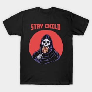 Retro Grim reaper eating lollipop T-Shirt